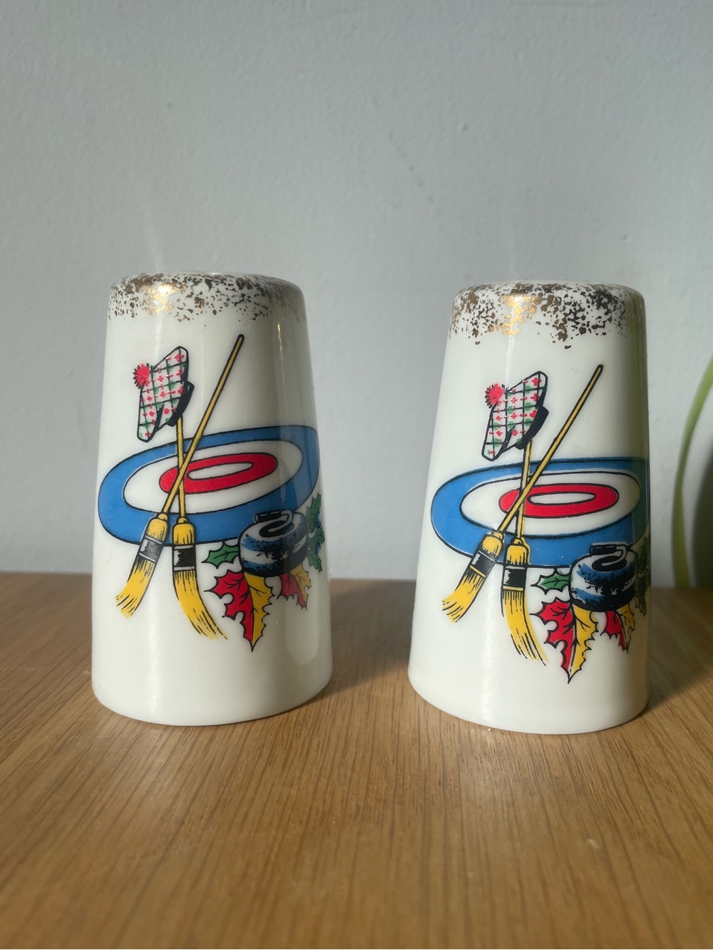Vintage Mid-Century Curling Souvenir Salt and Pepper Shakers Made in Japan